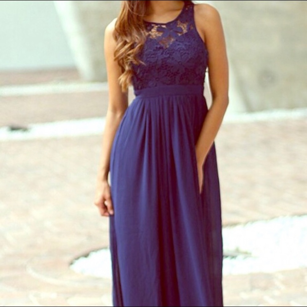 Long Navy Blue Dress